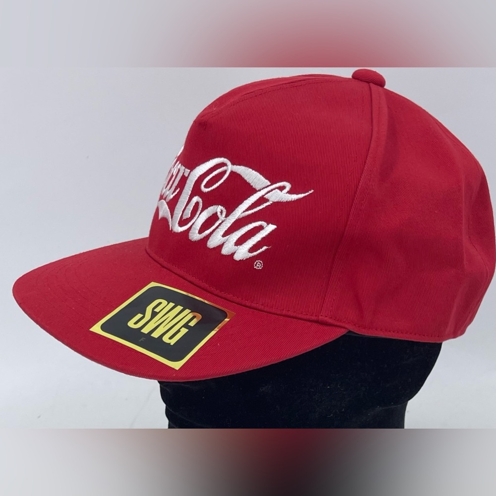 Coca-Cola Coke Logo SWG Hat Baseball Cap Red & White Adult Strapback New NWT‎